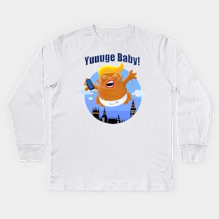 Trump Inflatable Huge Baby Blimp England Scotland Tour Kids Long Sleeve T-Shirt